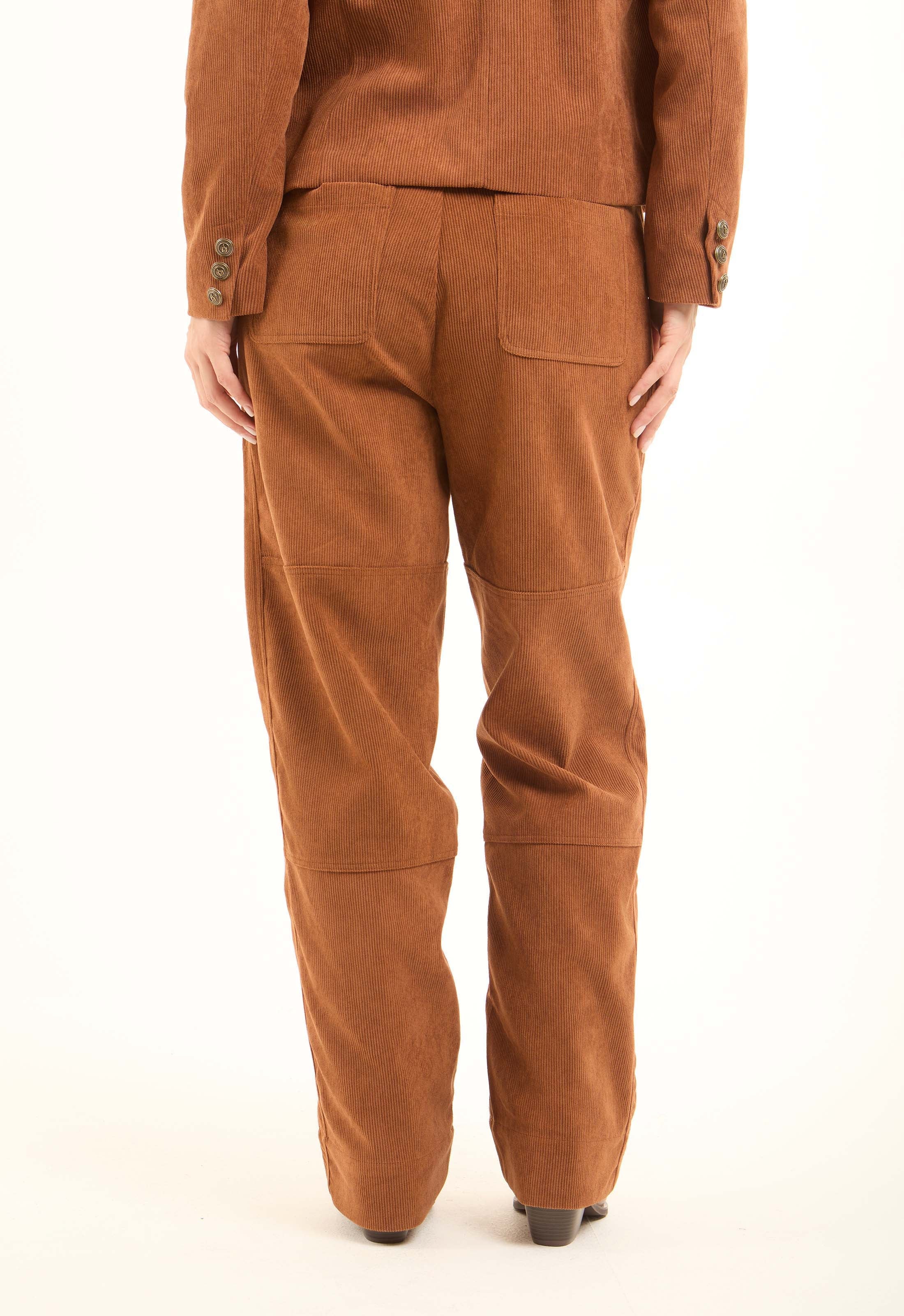 Corduroy Straight-Leg Pants with Clean Tailored Look