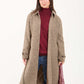 Wool-Blend Checked Long Coat