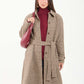 Wool-Blend Checked Long Coat