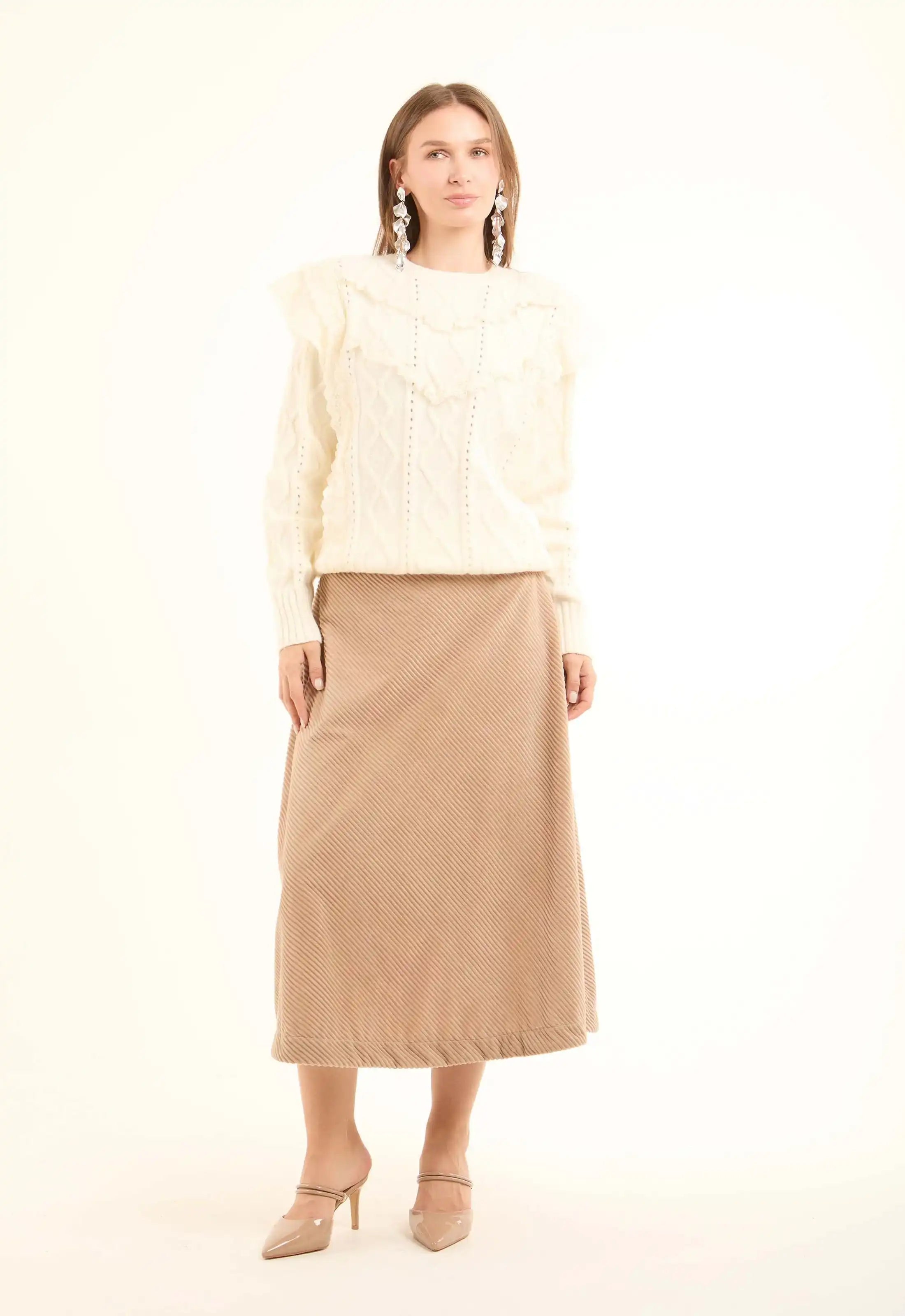 Crew Neck Knitted Slip On Winter Pullover