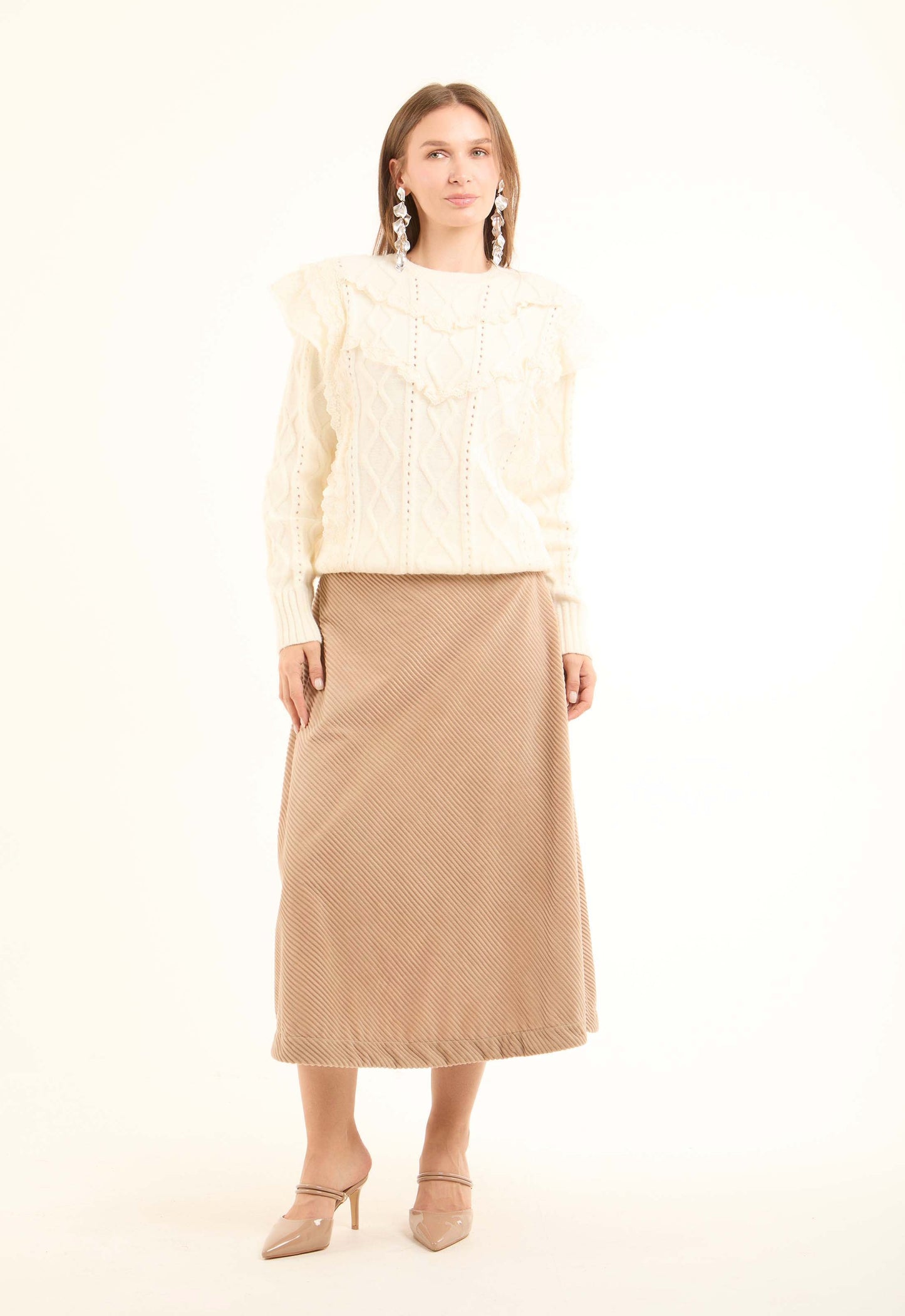 بلوفر شتوي محبوك برقبة دائرية سهل الارتداء