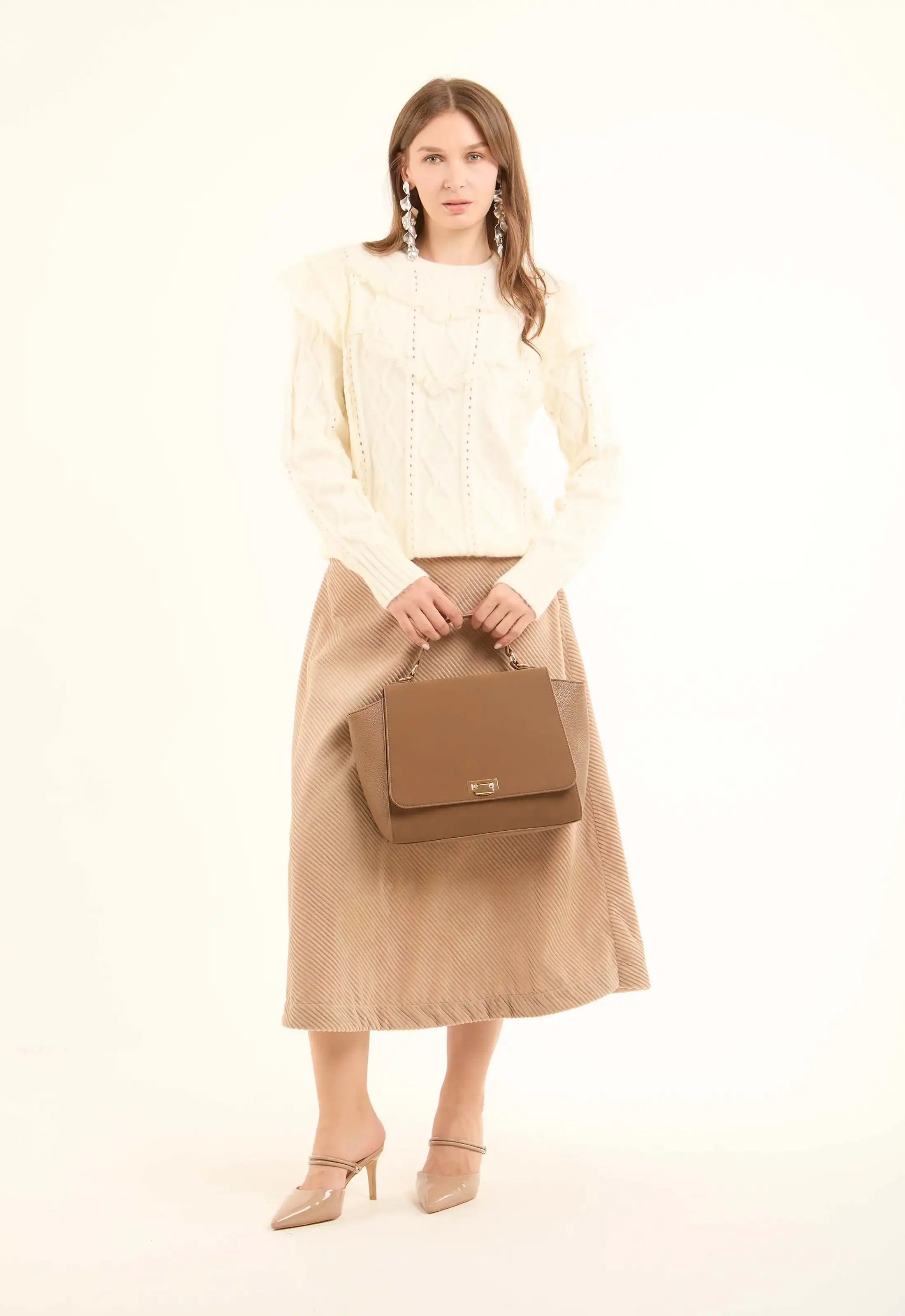 Crew Neck Knitted Slip On Winter Pullover