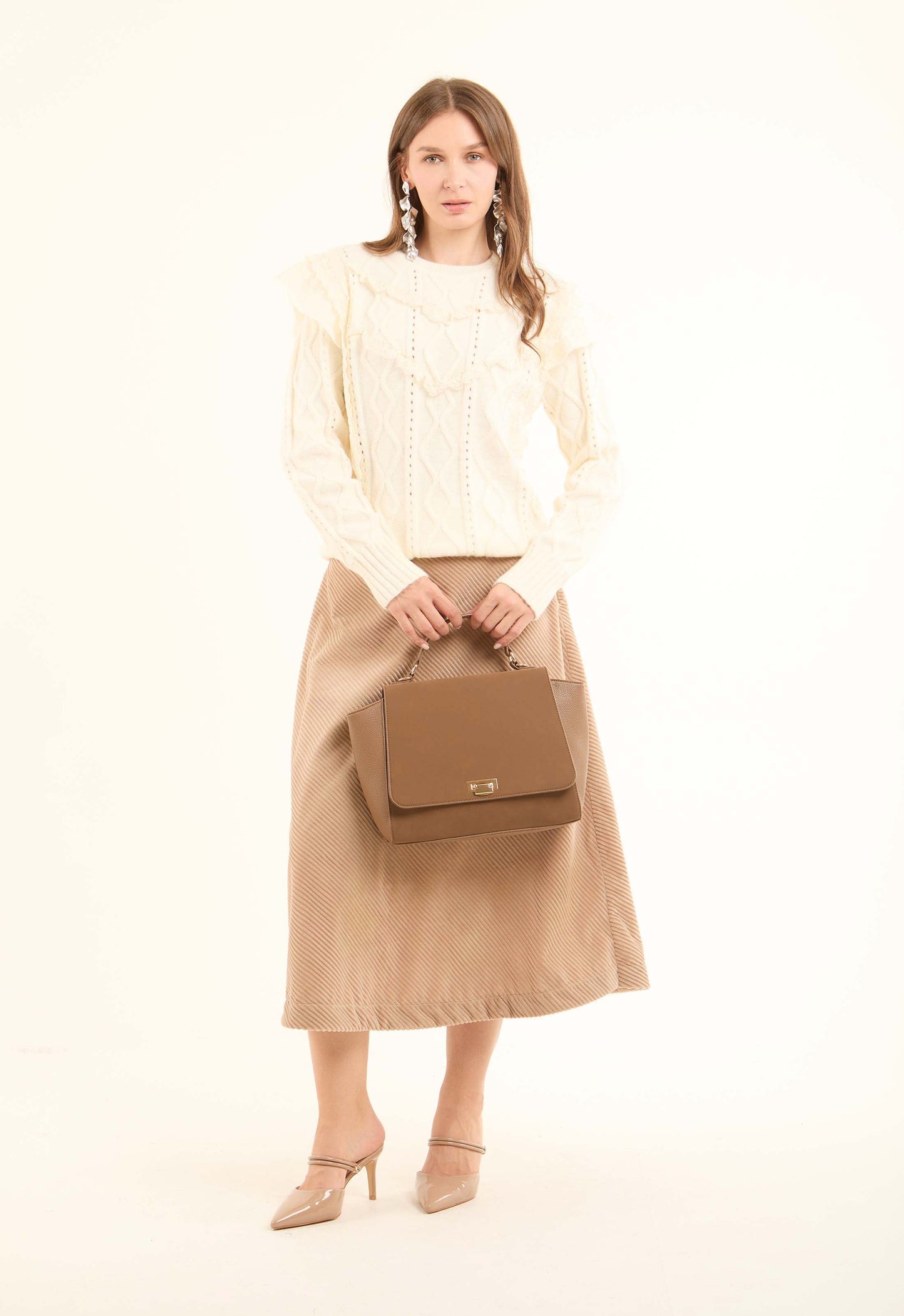 بلوفر شتوي محبوك برقبة دائرية سهل الارتداء