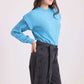 Slip On Solid Pullover with Knitted Sleeve