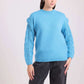 Slip On Solid Pullover with Knitted Sleeve