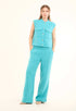 Knitted Wide-Leg Nylon Pants