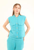 Sleeveless Tweed Vest with Gold Buttons