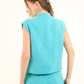 Sleeveless Tweed Vest with Gold Buttons