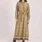 Patterned Long Sleeves Summer Maxi Dress