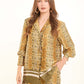 Printed Polyester Blouse with Notched Lapels