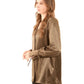 Satin-Feel Polyester Blouse with Notched Collar