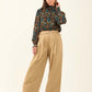 Pleated High-Waist Wide-Leg Pants