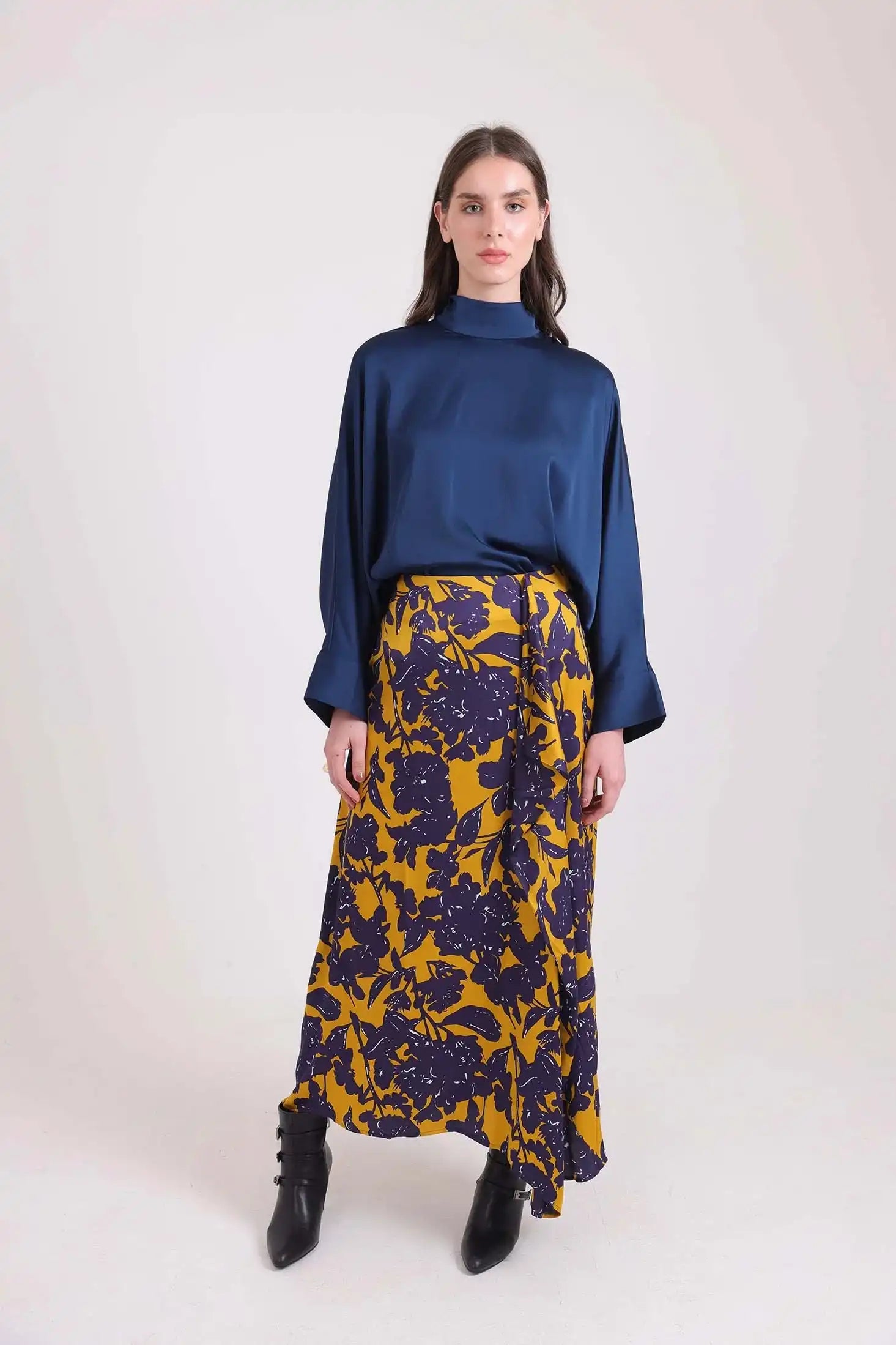 Floral Flowy Summer Midi Skirt