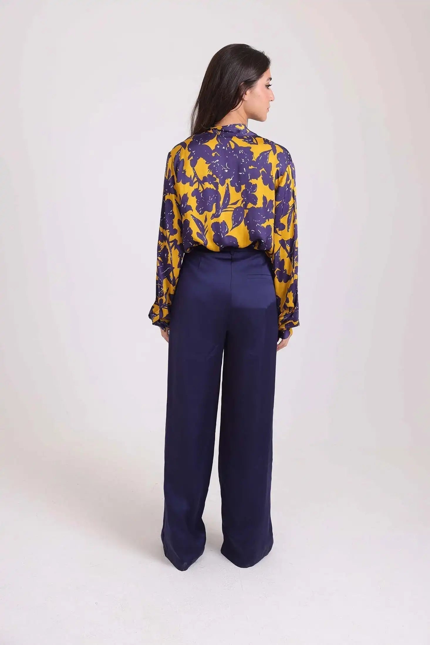 High-Waist Solid Wide-Leg Pants