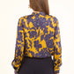Floral Tie-Neck Viscose Blouse