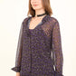 Sheer Leopard Print Viscose Blouse