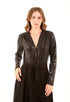 Long Sleeves Shiny Jumpsuit with Belt