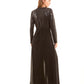 Long Sleeves Shiny Jumpsuit with Belt