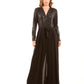 Long Sleeves Shiny Jumpsuit with Belt