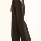Polyester Wide-Leg Pants with Sequined Side Detail