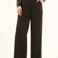 Polyester Wide-Leg Pants with Sequined Side Detail