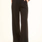Polyester Wide-Leg Pants with Sequined Side Detail