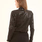 Shiny Self Sequins Long Sleeves Evening Top