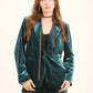 Velvet Single-Breasted Blazer