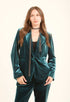 Velvet Single-Breasted Blazer