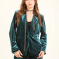 Velvet Single-Breasted Blazer