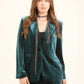 Velvet Single-Breasted Blazer