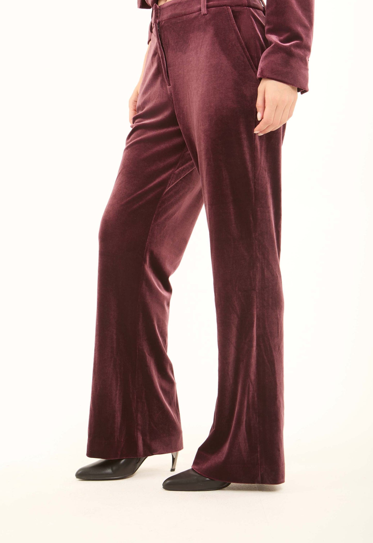 Velvet Straight-Leg Pants