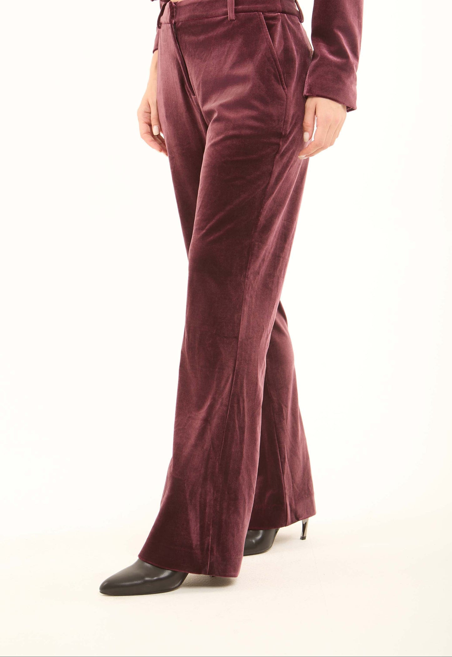 Velvet Straight-Leg Pants