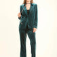 Velvet Straight-Leg Pants