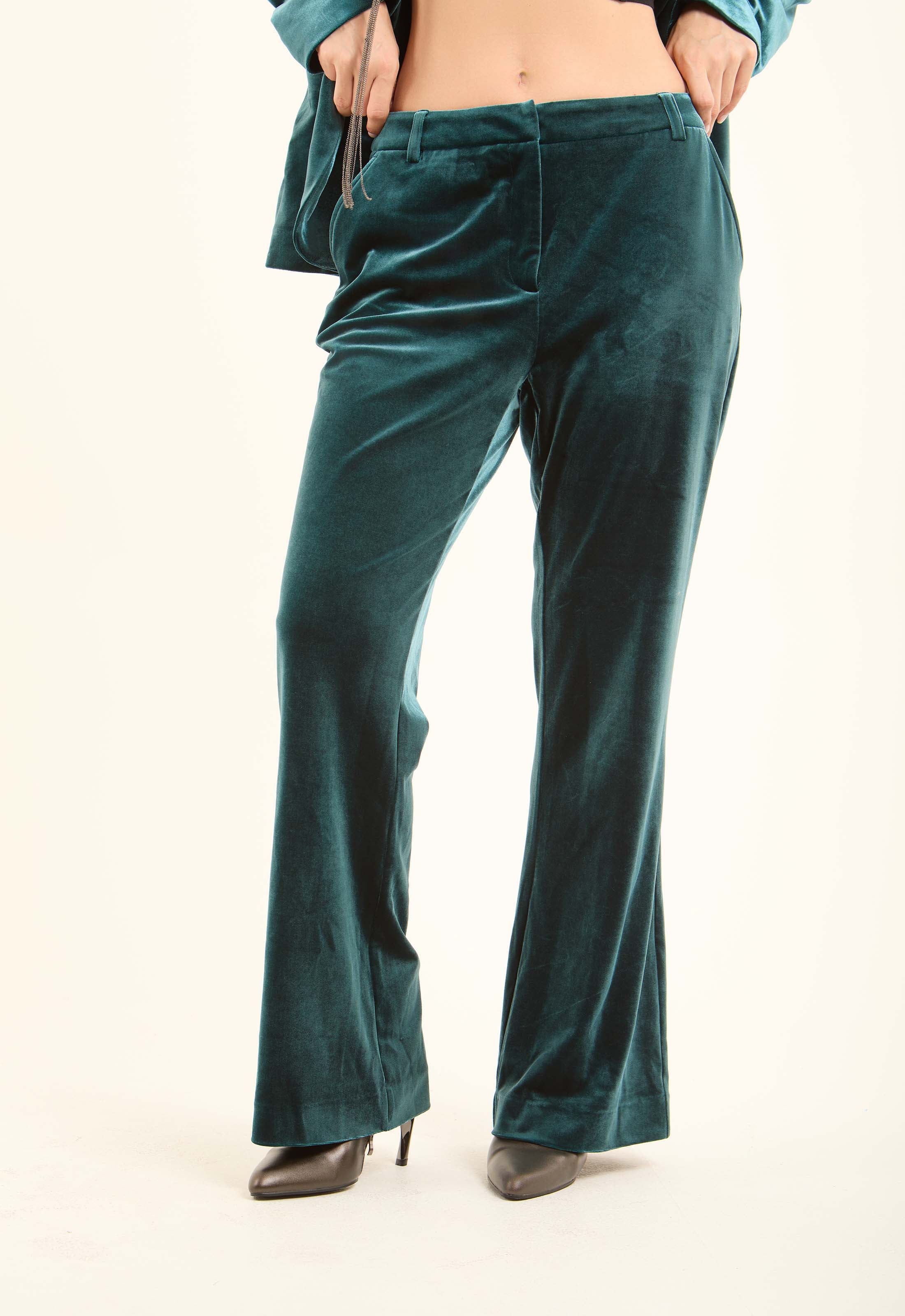 Velvet Straight-Leg Pants