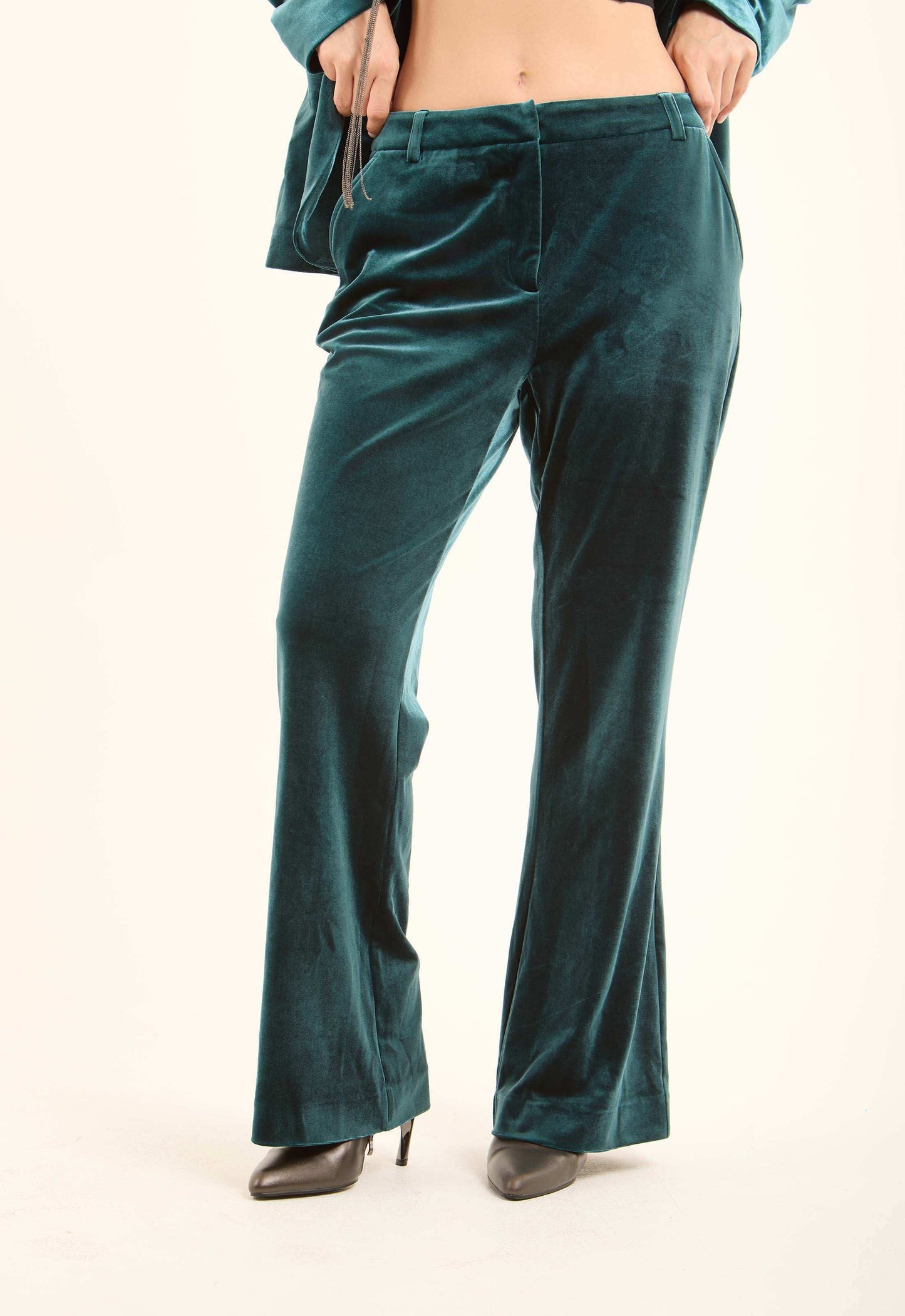 Velvet Straight-Leg Pants