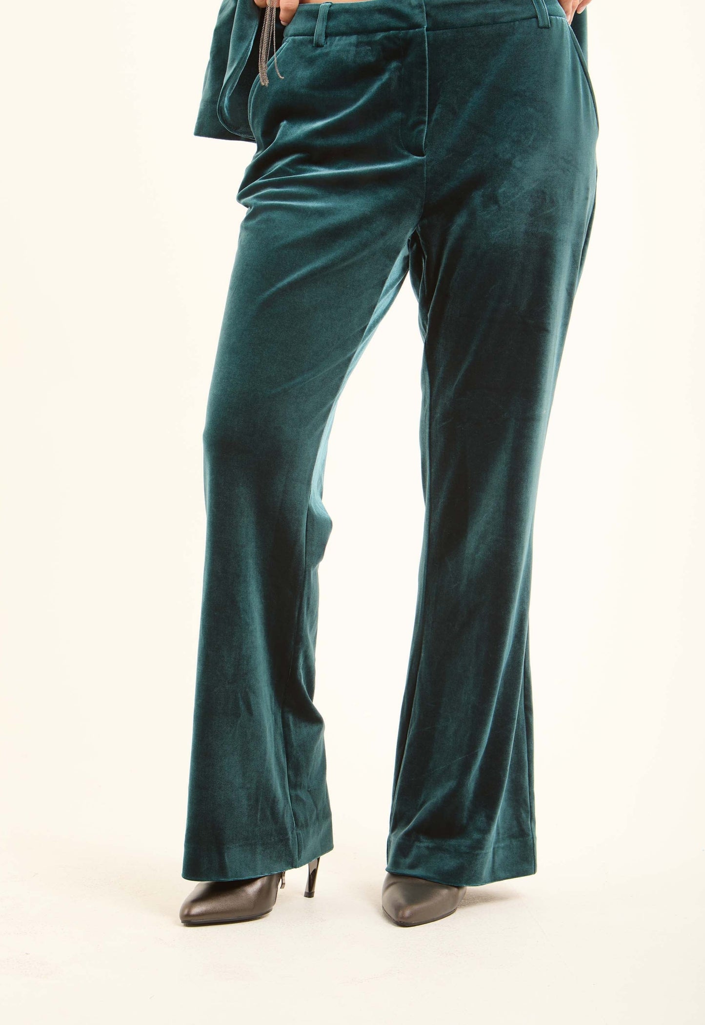 Velvet Straight-Leg Pants