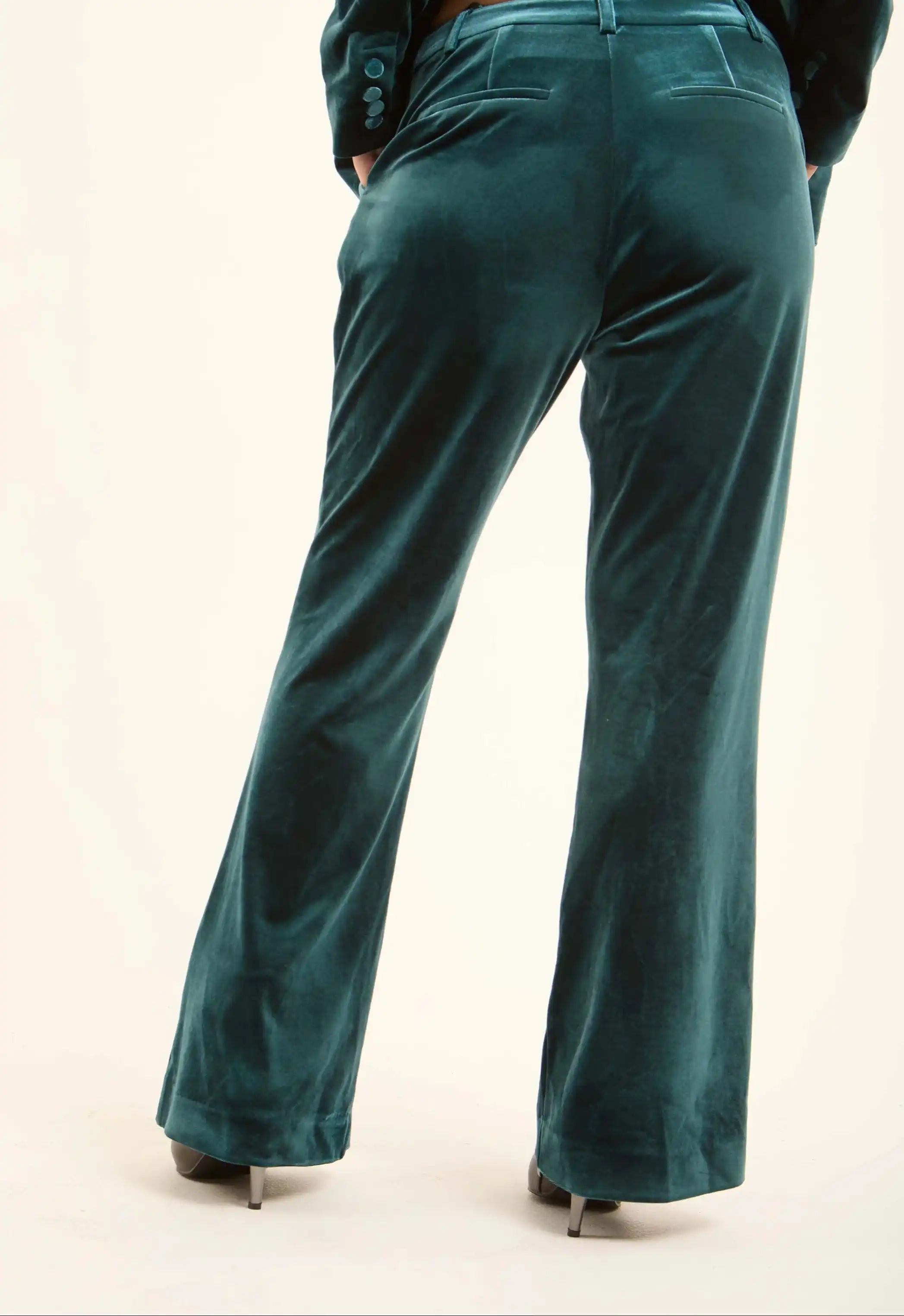 Velvet Straight-Leg Pants