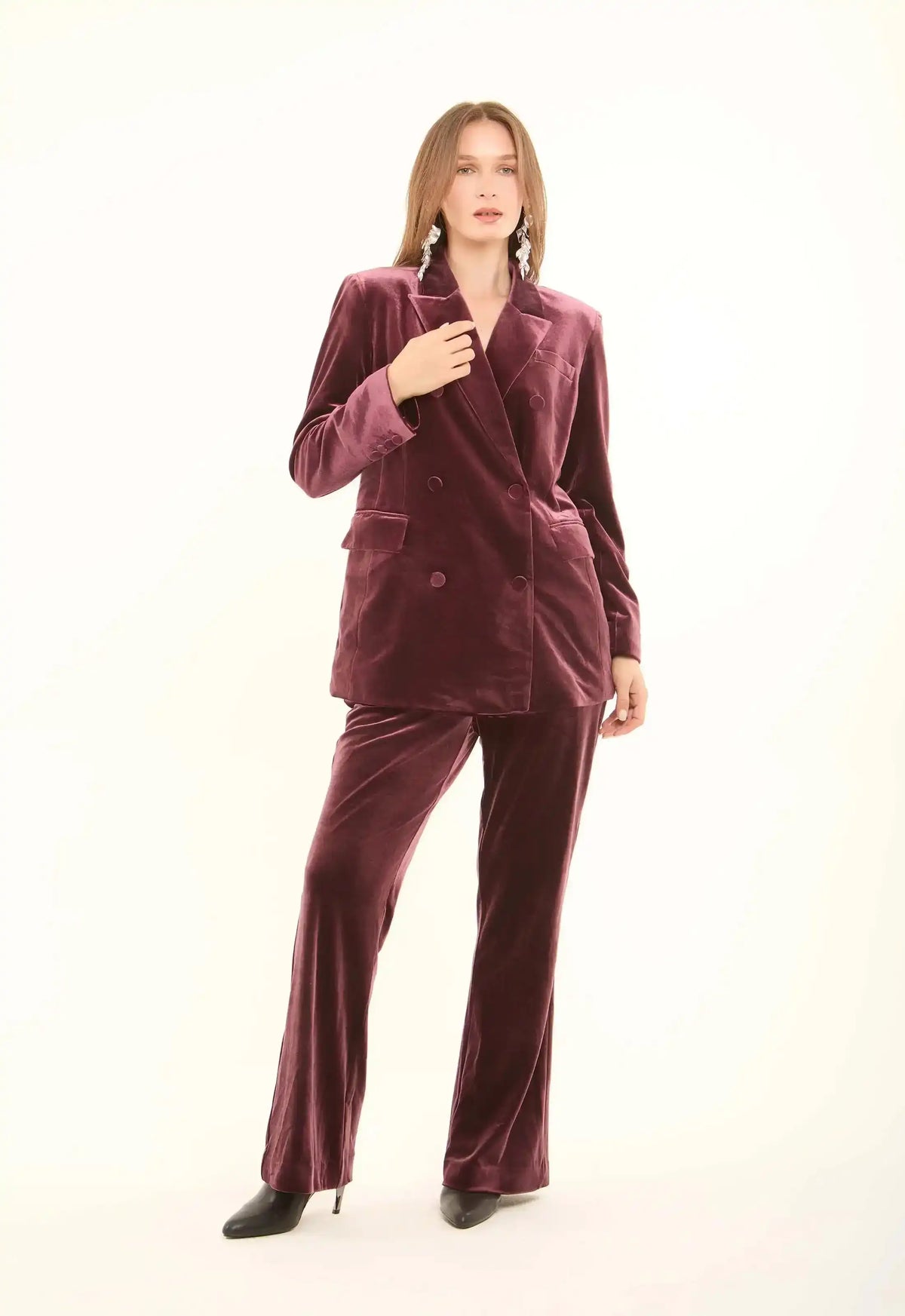 Velvet Double-Breasted Luxury Blazer