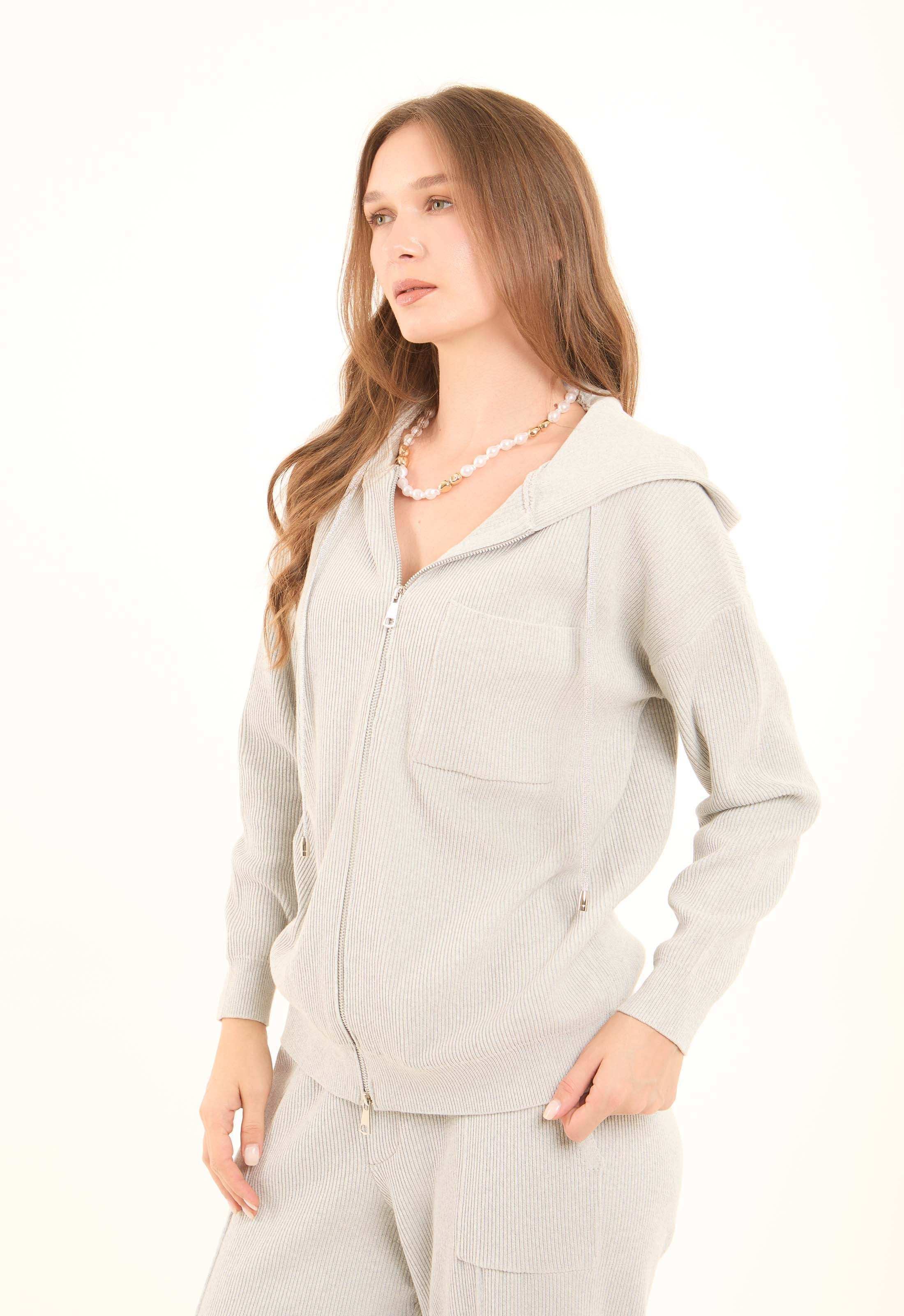 Regular Fit Casual Ribbed Hoodie