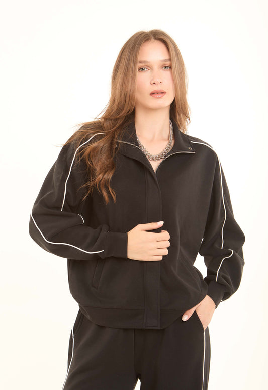 جاكيت مريح بأكمام طويلة وسوستة