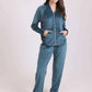 Long Sleeves Zipped Hoodie & Pants Pajama Set