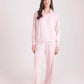 Solid Zipped Sweatshirt & Wide Pants Pajama Set