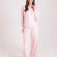 Solid Zipped Sweatshirt & Wide Pants Pajama Set