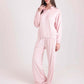Solid Zipped Sweatshirt & Wide Pants Pajama Set