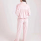 Solid Zipped Sweatshirt & Wide Pants Pajama Set