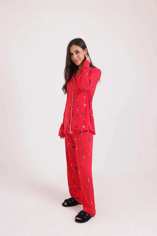 Christmas Pattern Long Sleeves Pajama Set