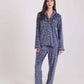 Patterned Classic Collar Shirt & Pants Pajama Set