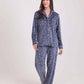 Patterned Classic Collar Shirt & Pants Pajama Set