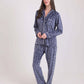 Patterned Classic Collar Shirt & Pants Pajama Set